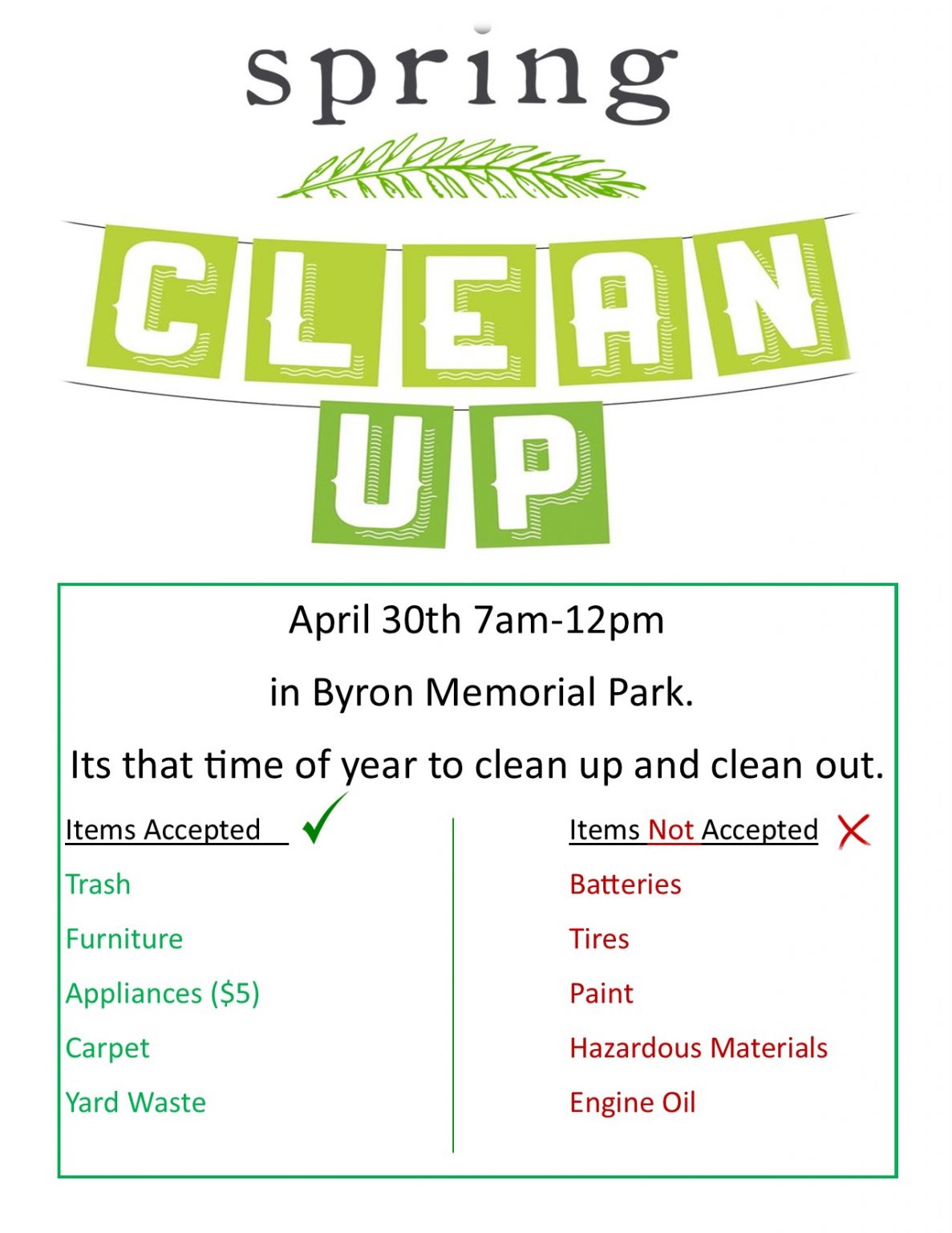 spring clean up 2022 Town of Williamsport
